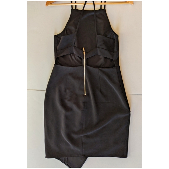 Express Bodycon Sleeveless Strapped Black Mini Dress Sz 6 - Picture 3 of 9